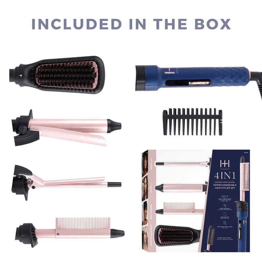 H&H Ceramic Digital Interchangeable Hair Styler Set Blue(05999) - Image 3