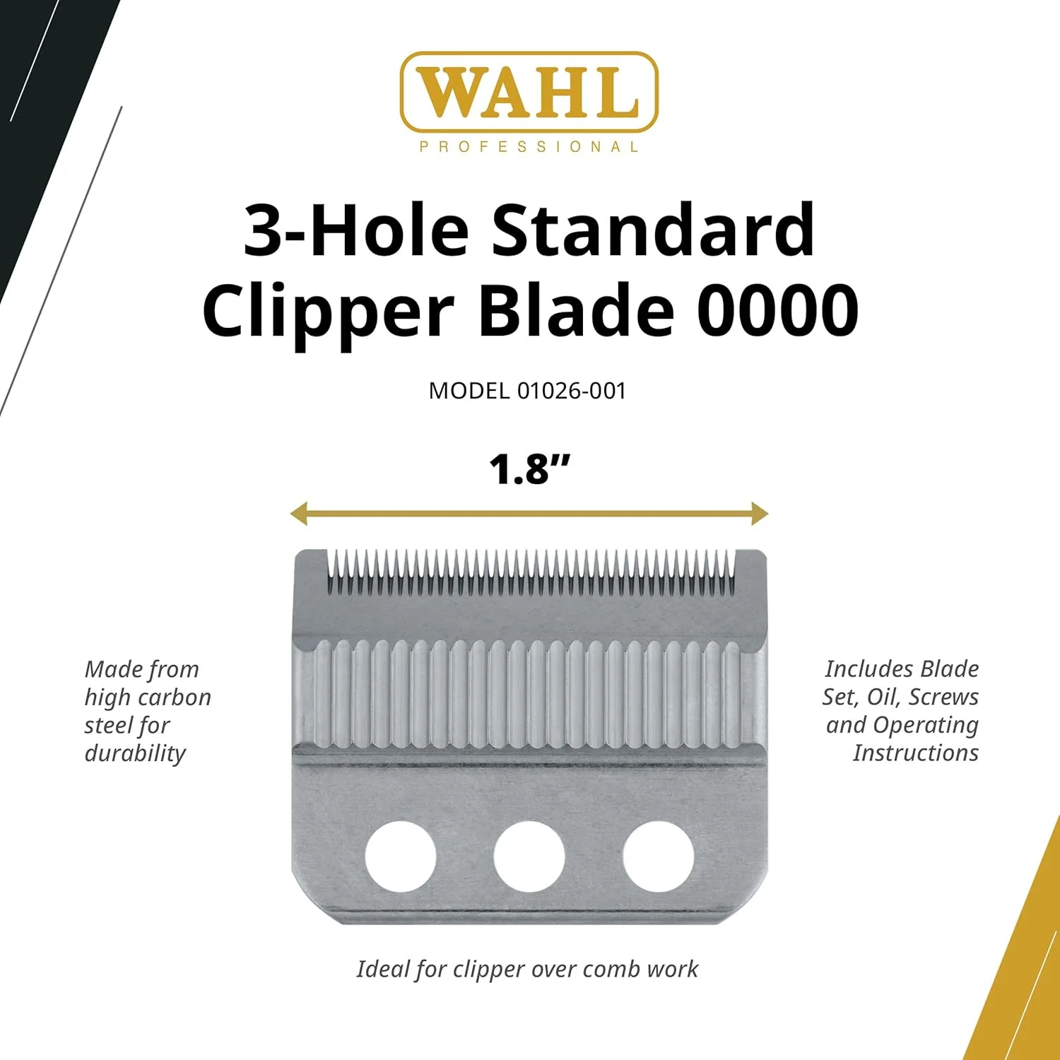 1026 WAHL BLADE-CLIPPER FOR 0000 (3 HOLE) blade - Image 3
