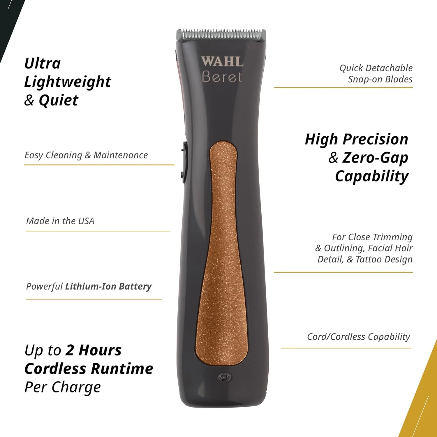 WAHL TRIMMER BERET [LITHIUM ION] CORD & CORDLESS trimmer(10340) - Image 3