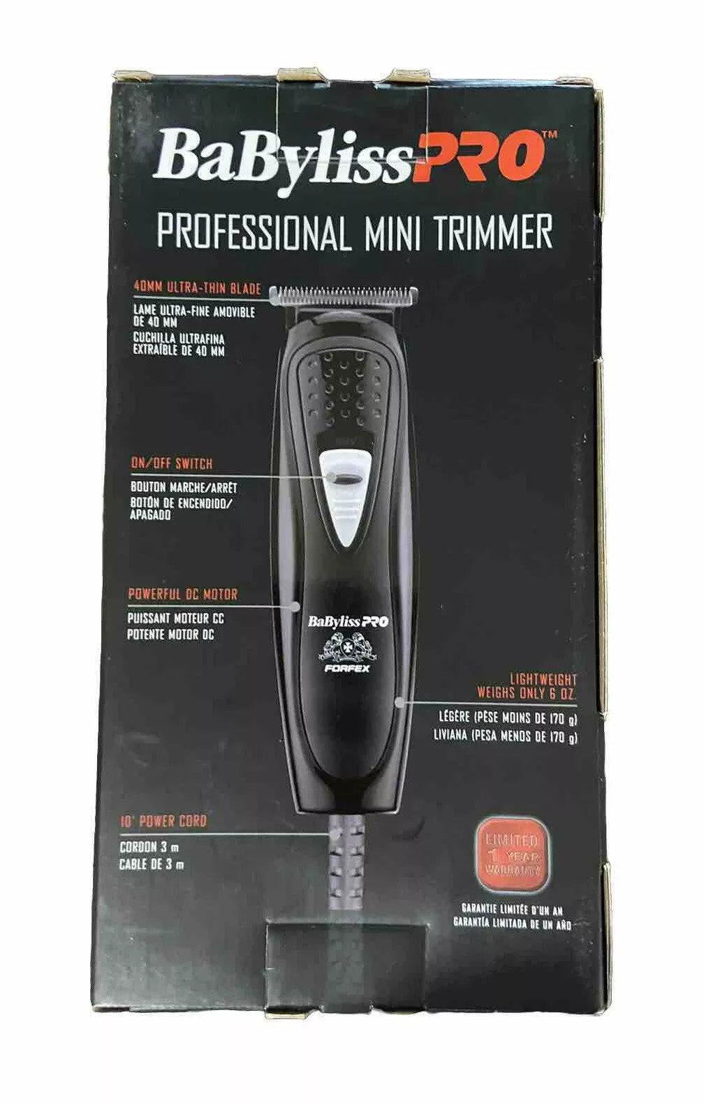 CONAIR BABYLISSPRO TRIMMER-FX49 MINI ULTRA THIN (24101)(BAB24101) - Image 4