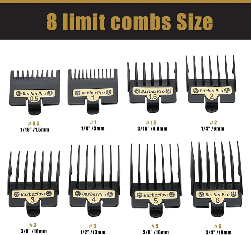 BAB32951  CONAIR BABYLISSPRO CLIPPER GUARDS FOR FX880 FX673(1/16"-3/4)  8pcs/ea
