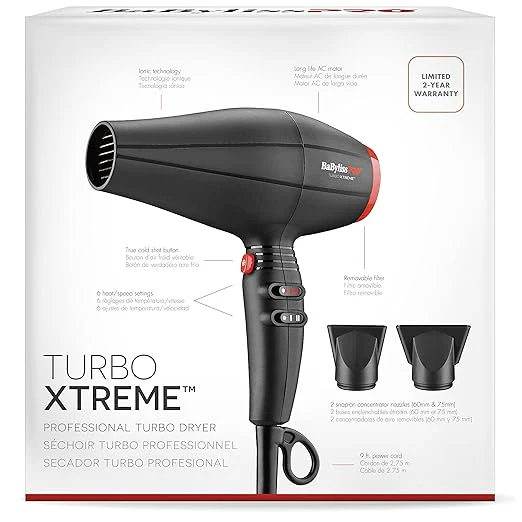 BAB40543  CONAIR BABYLISSPRO DRYER-TURBO XTREME [BLACK]       (405439)  dryer1875w - Image 3