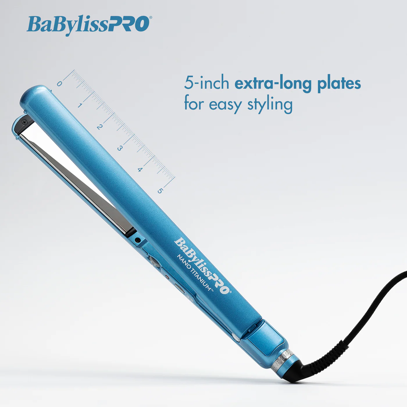 BAB44677  CONAIR BABYLISSPRO NANO TITANIUM FLAT IRON-ULTRA THIN(44677)  1"  450f - Image 4