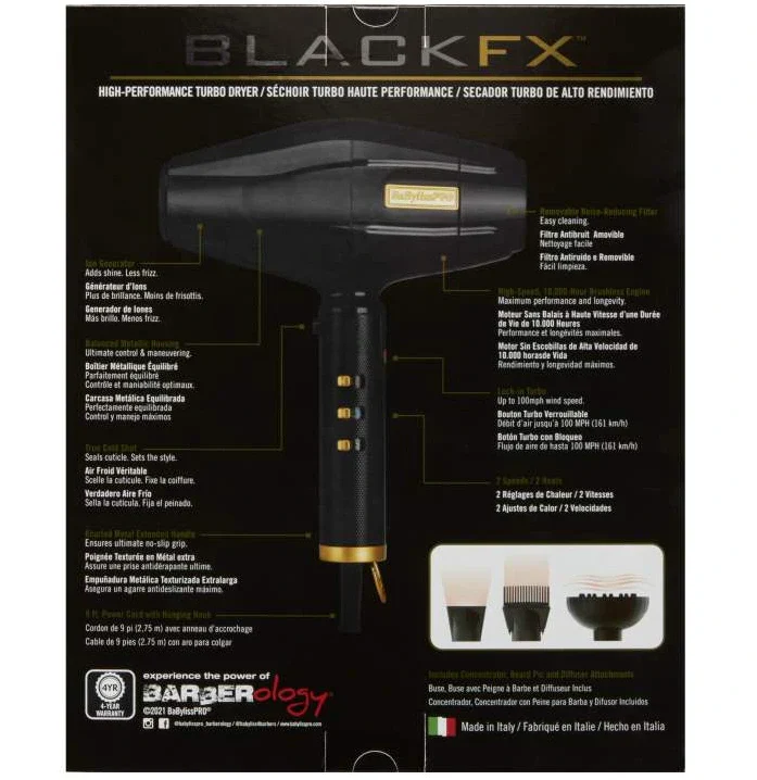 CONAIR BABYLISSPRO DRYER FX BLACKFX dryer1875w(BAB45648) - Image 3