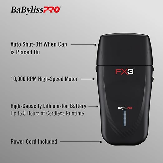 BAB45886 BABYLISSPRO FX3 SHAVER BLACK - Image 3