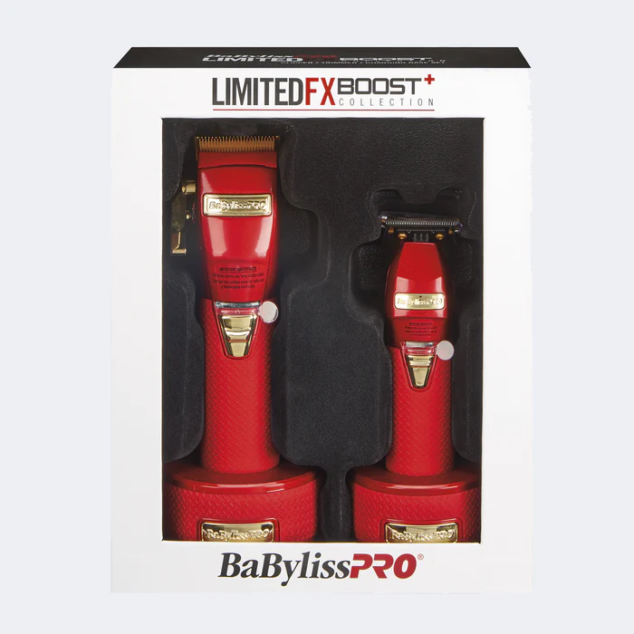 BaBylissPRO® LimitedFX Boost+ Collection with Clipper, Trimmer & Charging Base Set - Red