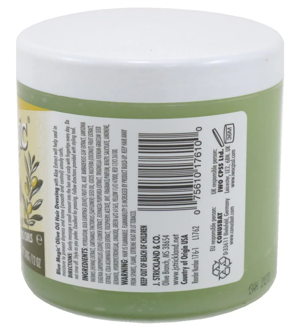 Blue Magic Olive Oil Hair Dressing with Aloe Vera – 12 oz - Image 2