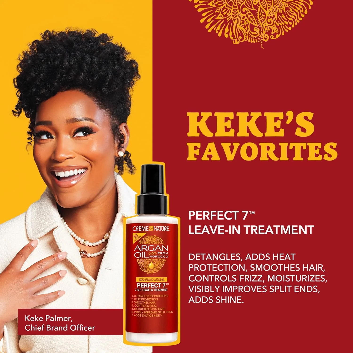 Creme of Nature ARGAN OIL PERFECT 7 7-IN-1 LEAVE IN TREATMENT  5.1oz (C07128) - Image 2
