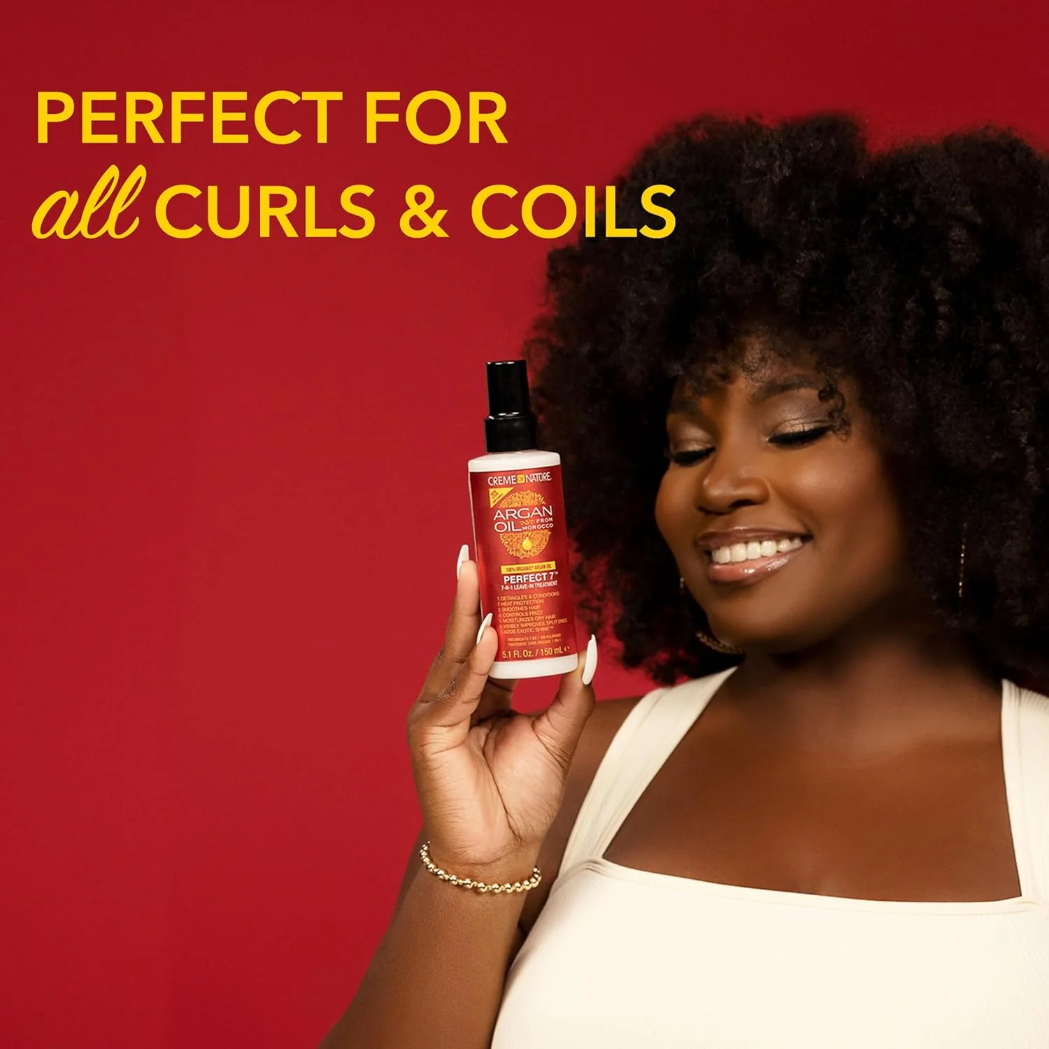 Creme of Nature ARGAN OIL PERFECT 7 7-IN-1 LEAVE IN TREATMENT  5.1oz (C07128) - Image 3
