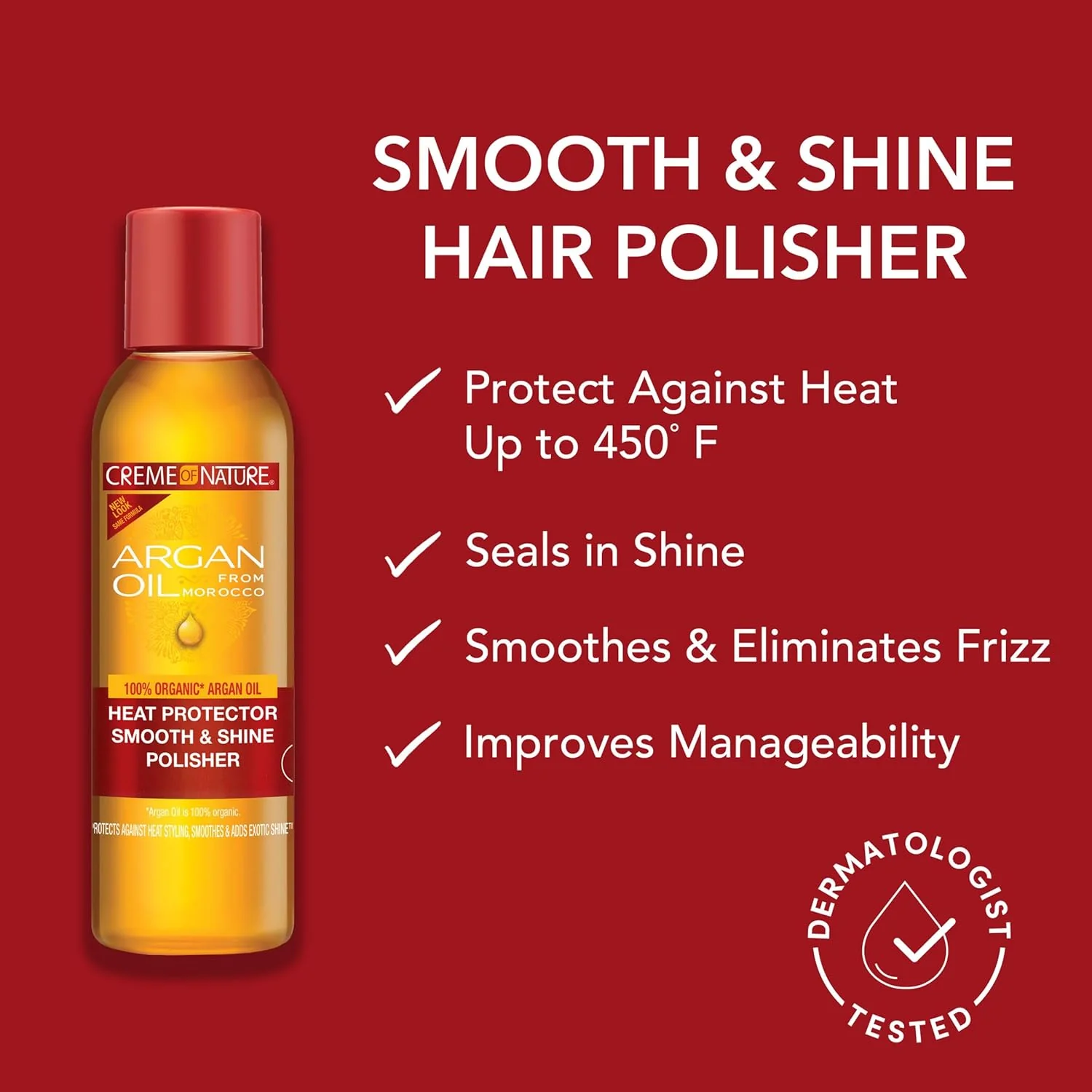 Creme of Nature Argan Oil Heat Defense Smooth & Shine Hair Polisher 4oz(C24442) - Image 6