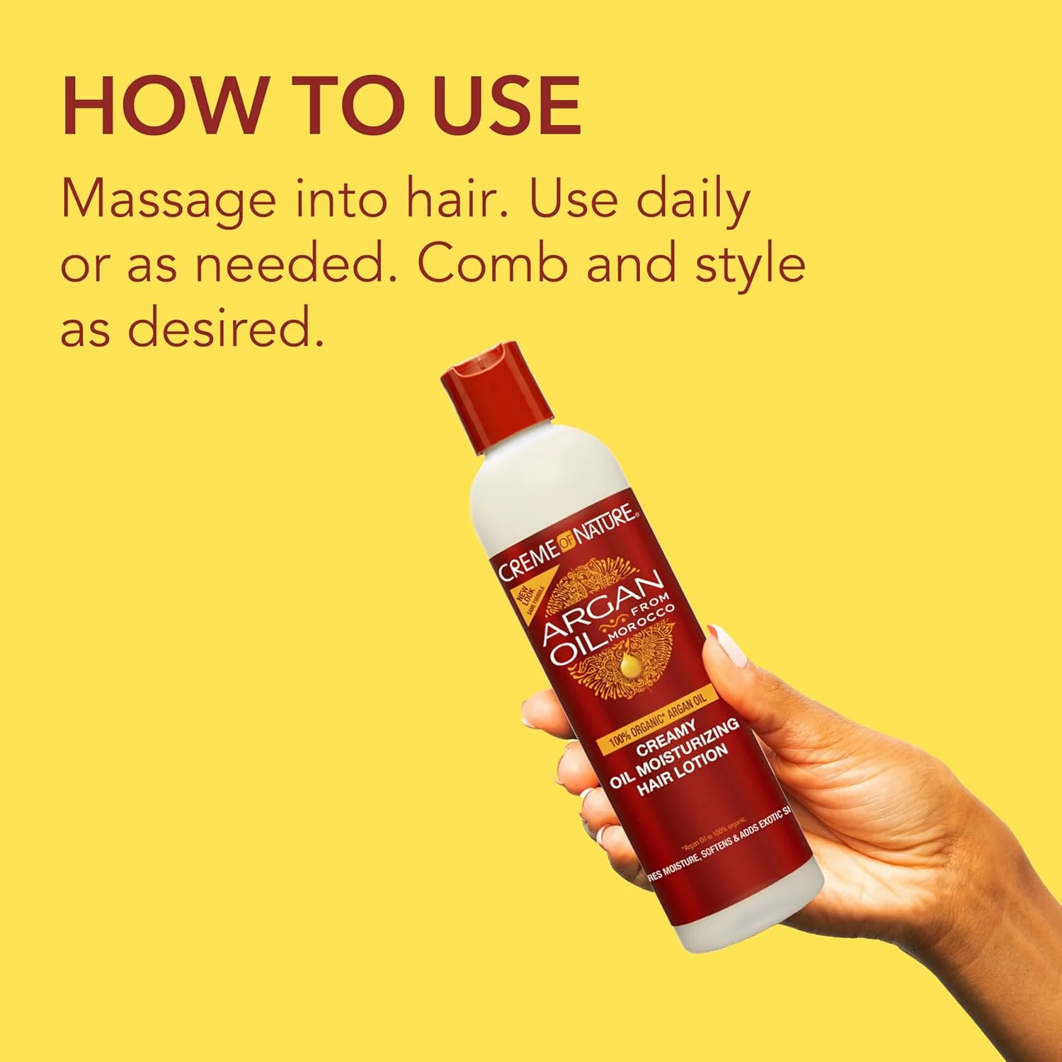 Creme of Nature ARGAN OIL CREAMY OIL MOISTURIZING HAIR LOTION 8.45oz-(C25201) - Image 4