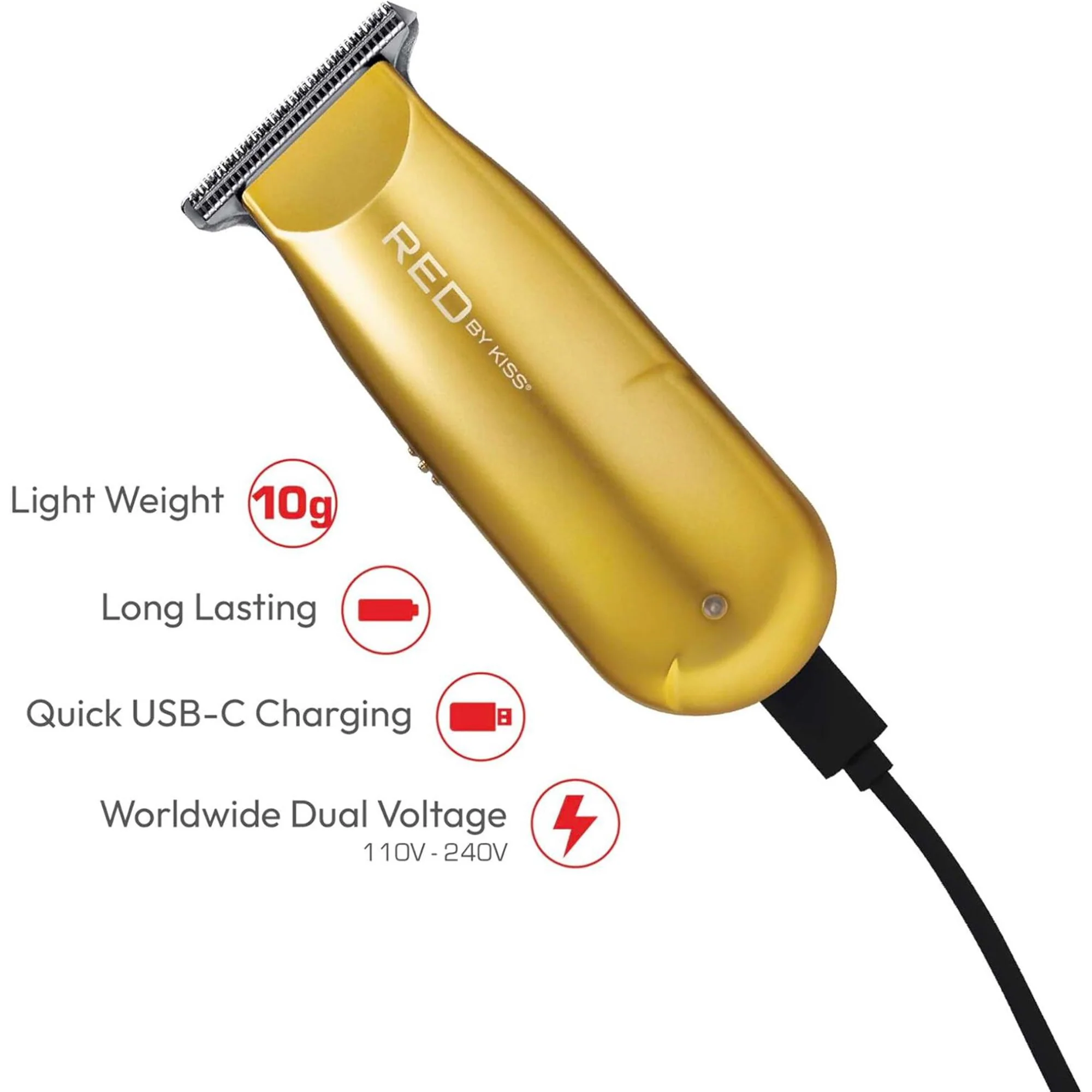 CT09 Red Mini cordless Trimmer GOLD - Image 3