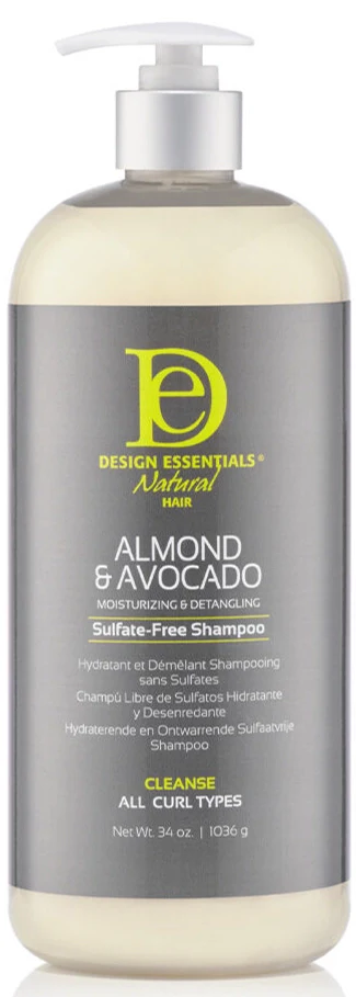 Design Essentials Natural Almond & Avocado Moisturizing & Detangling Sulfate-Free Shampoo – 32 oz(DES00105)