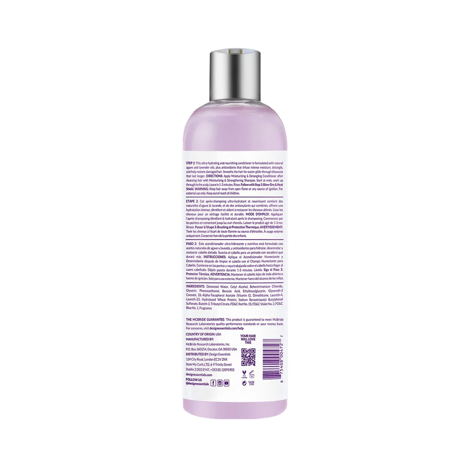 Design Essentials AGAVE & LAVENDER CONDITIONER (STEP 2) 12 OZ(DES00472) - Image 2