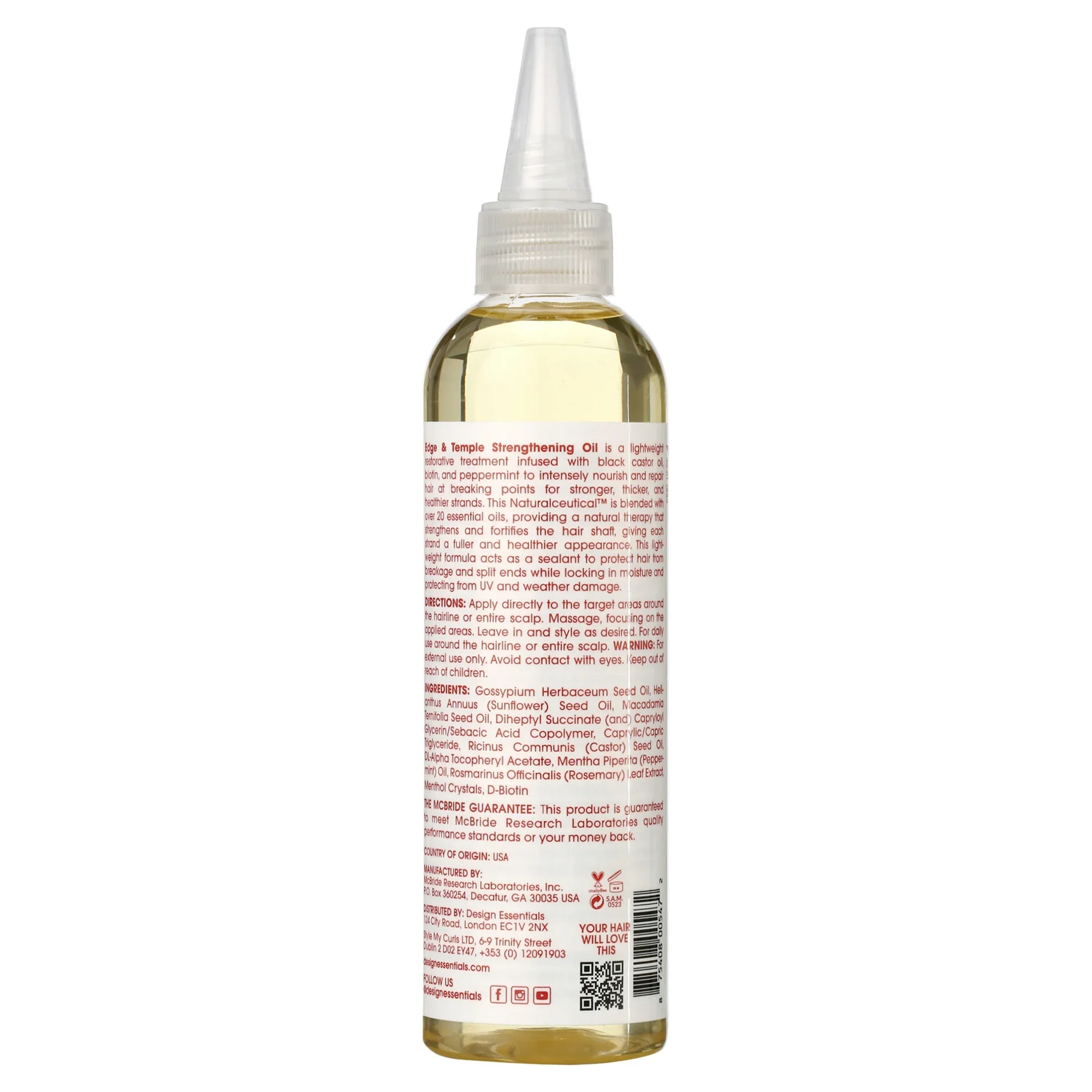 DESIGN EDGE & TEMPLE STRENGTHENING OIL  4 OZ (BIOTIN & BLACK CASTOR OIL)(DES00547) - Image 7