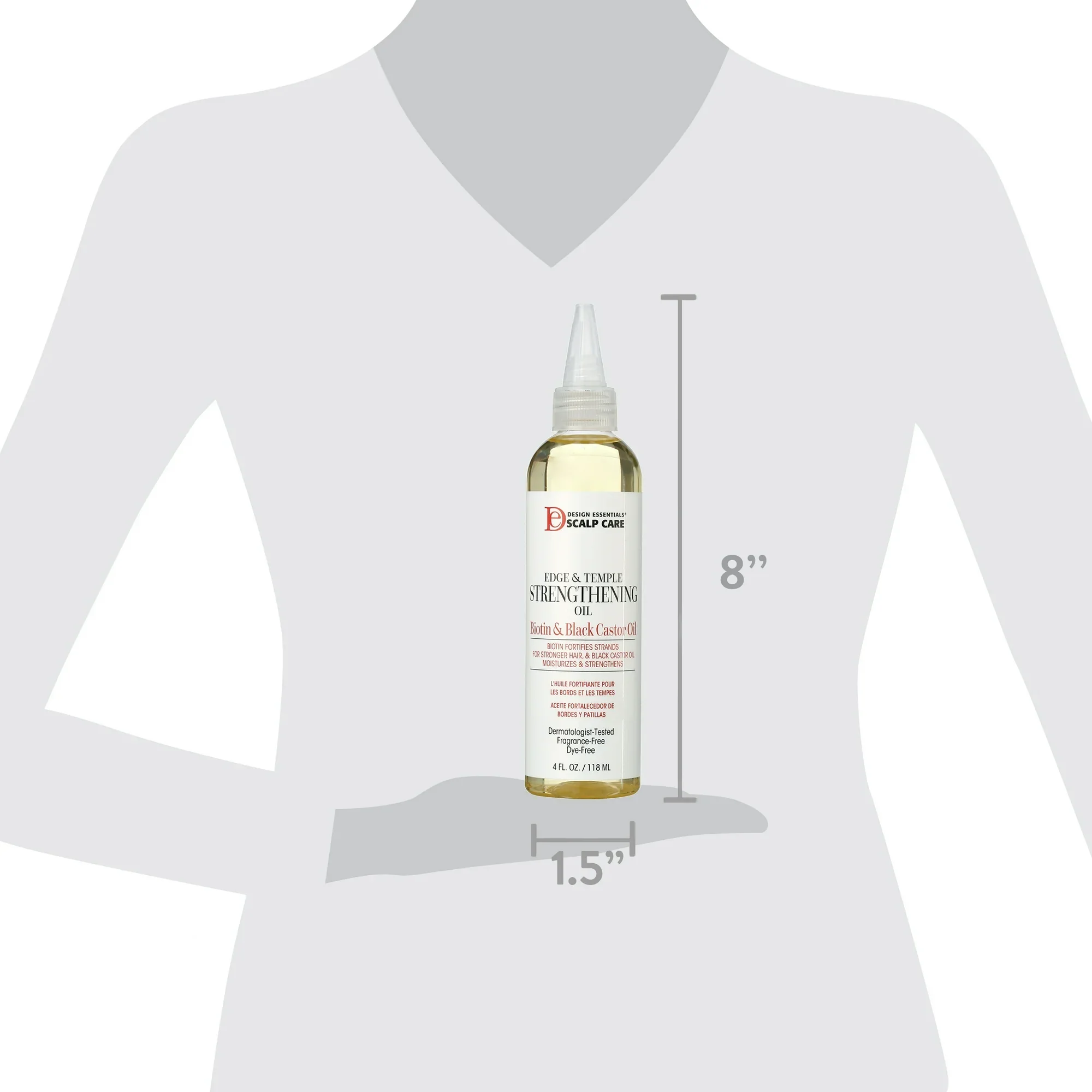 DESIGN EDGE & TEMPLE STRENGTHENING OIL  4 OZ (BIOTIN & BLACK CASTOR OIL)(DES00547) - Image 8