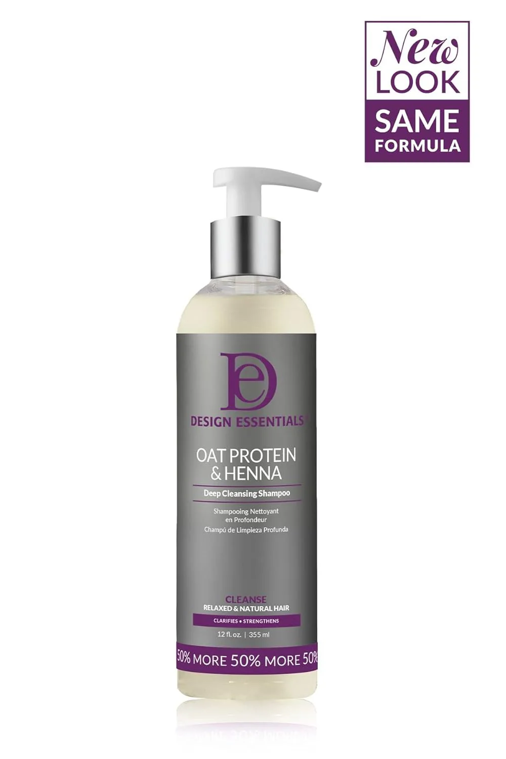 Design Essentials Oat Protein &amp; Henna Deep Cleansing Shampoo 12 OZ(DES00569) - Image 3