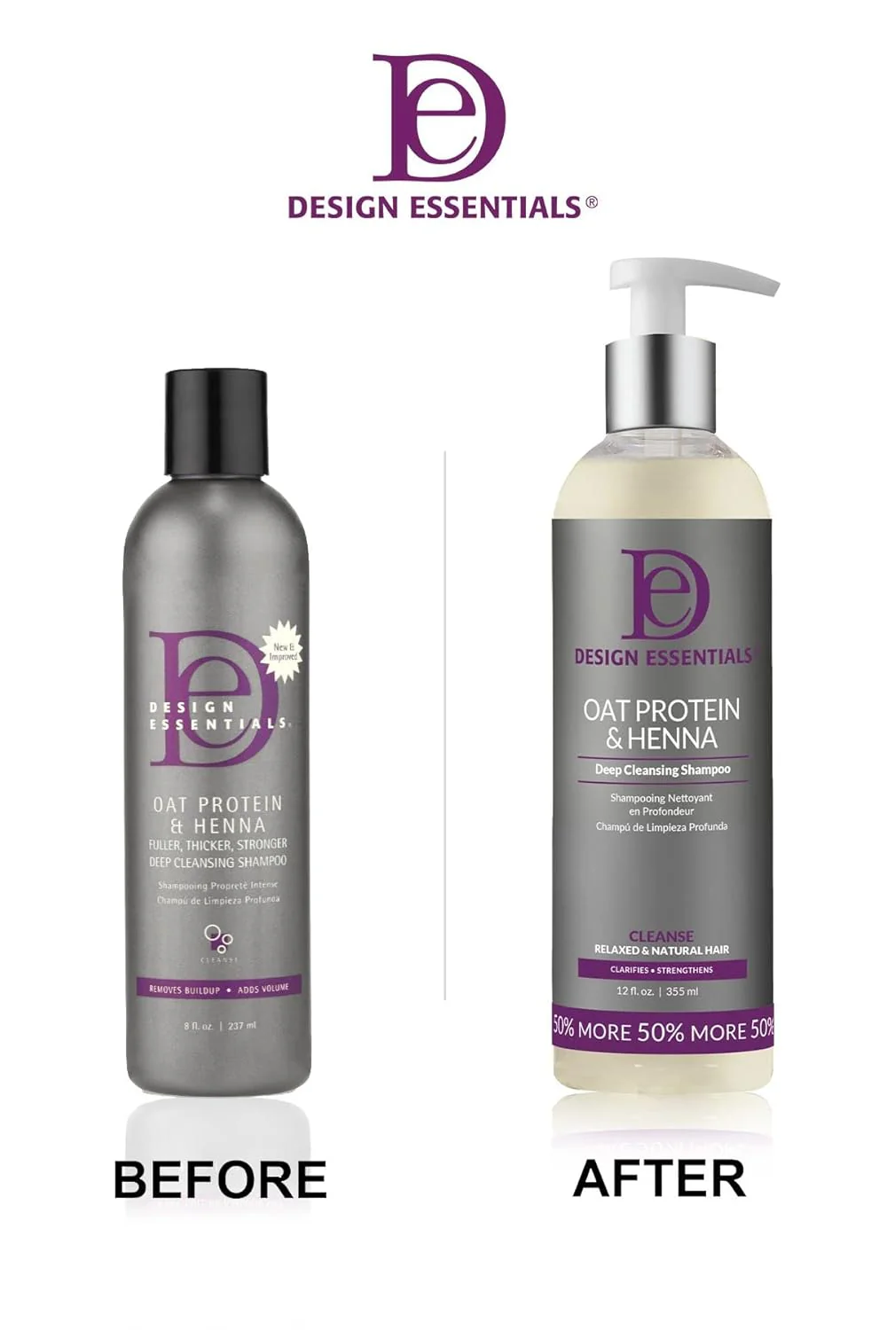 Design Essentials Oat Protein &amp; Henna Deep Cleansing Shampoo 12 OZ(DES00569) - Image 4