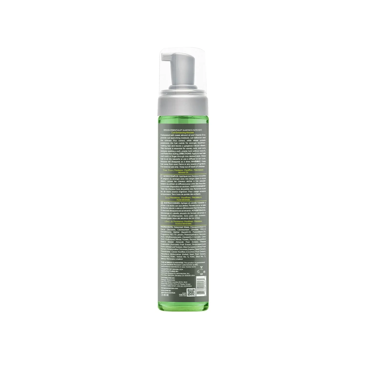 DESIGN NATURAL ALM & AVOC CURL ENHANCING MOUSSE 10 OZ(DES00947) - Image 2