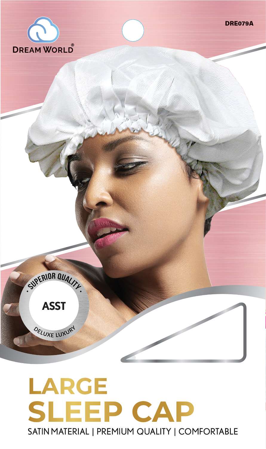 DRE079A DREAM W-SLEEP CAP LARGE SATIN ASST