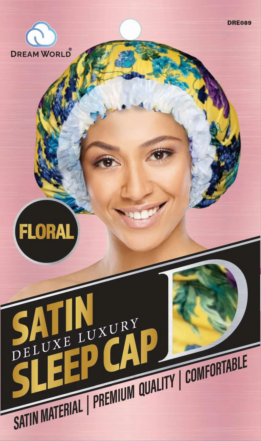 DREAM W-SLEEP CAP FLORAL SATIN ASST (DRE089)