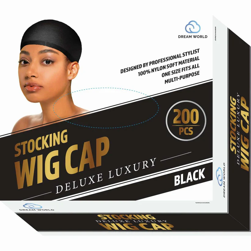 DREAM W-WIG CAP 200/BX [BULK] BLACK (DRE099B)