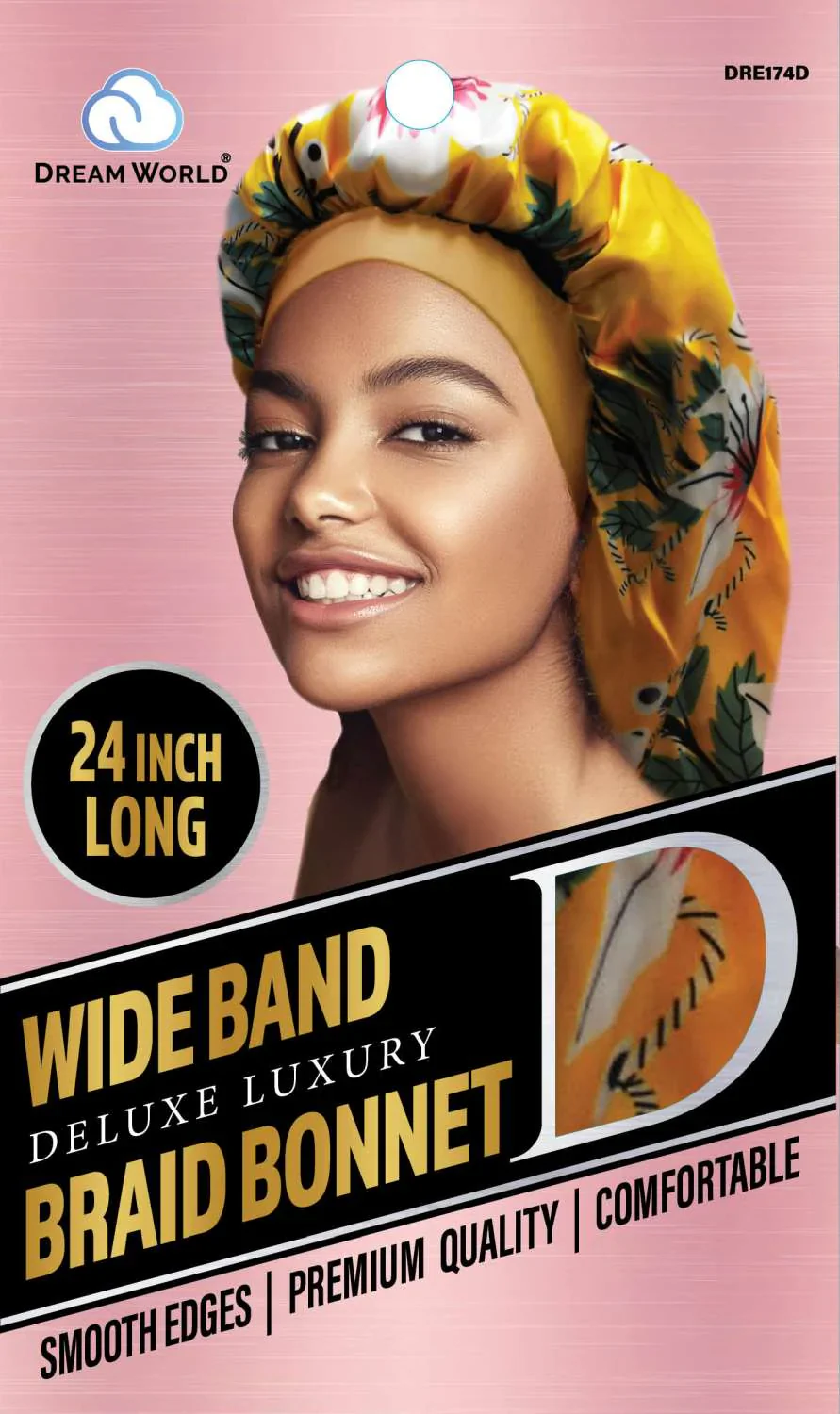 DREAM WIDE BAND EXTRA LONG BRAID BONNET DESIGN (DRE174D)