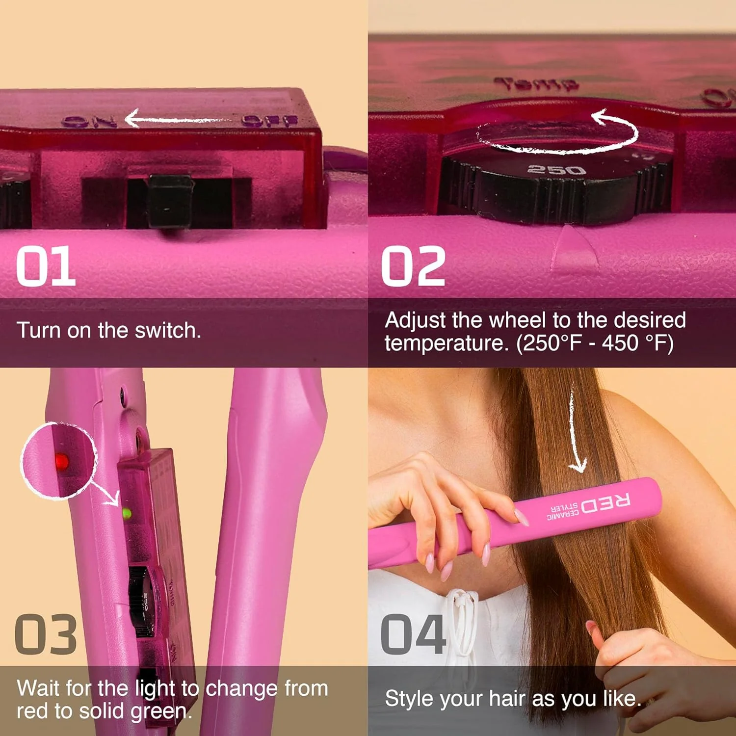 FIK100 RED 1" CERAMIC STYLER - Image 4