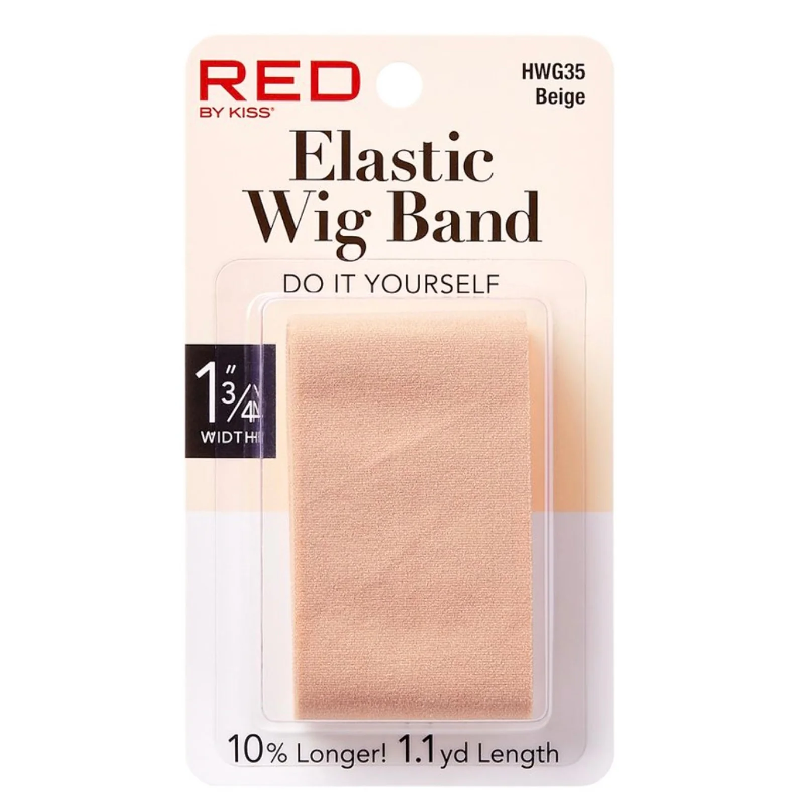 HWG35 RED ElasticWigband 4.5cm 1.1yd Beige