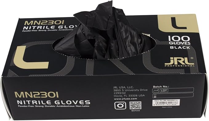 JRL NITRILE BLACK GLOVES LARGE(JRL-MN2301-L)