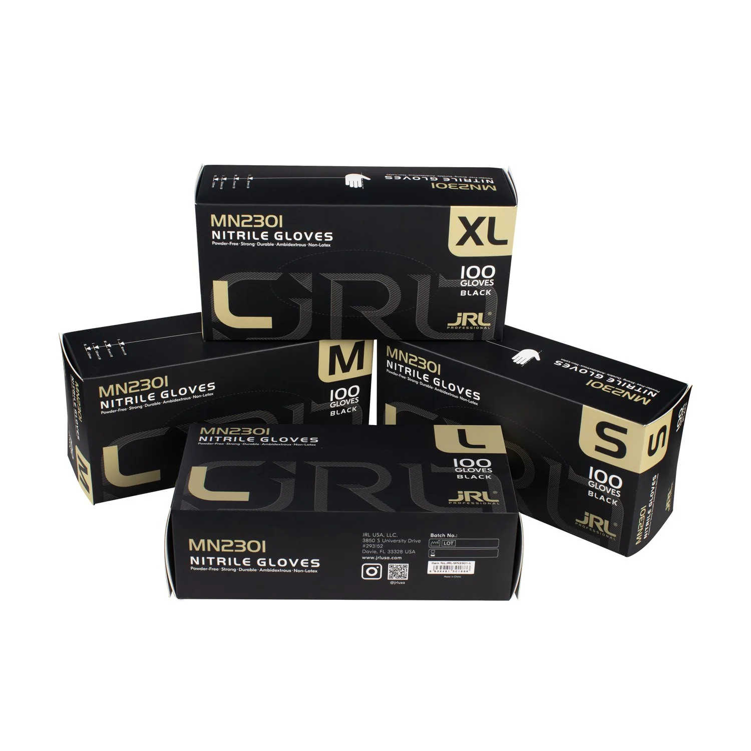 JRL NITRILE BLACK GLOVES MEDIUM(JRL-MN2301-M) - Image 3