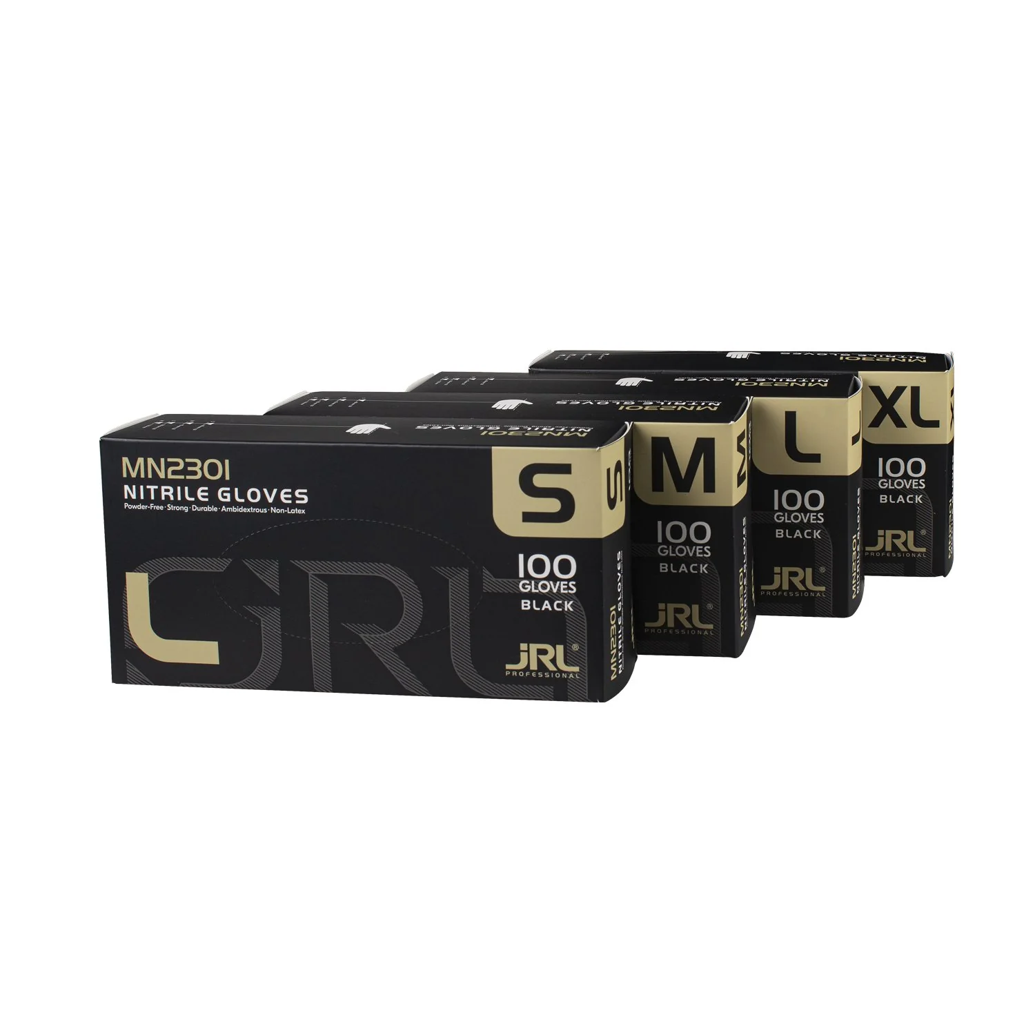 JRL NITRILE BLACK GLOVES SMALL(JRL-MN2301-S) - Image 2