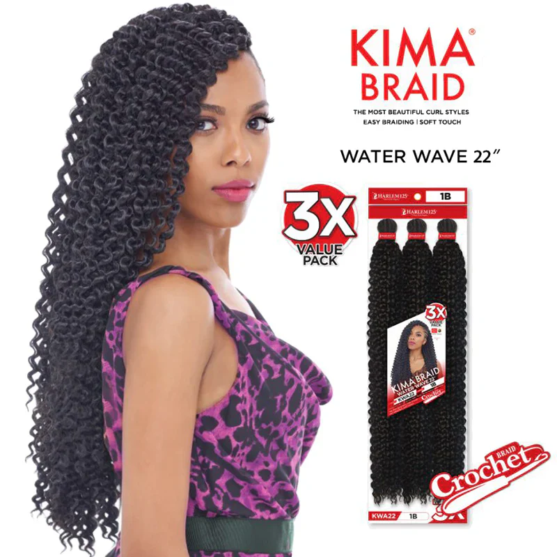 Harlem 125 Kima 3X Water Wave 22" Crochet Braid - Image 3