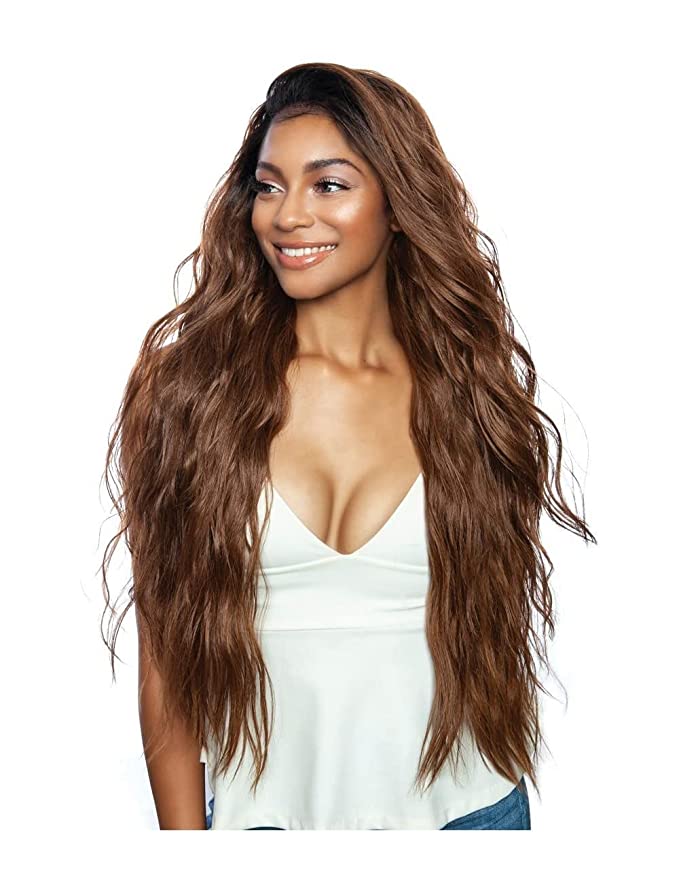 Mane Concept Human Hair Blend Lace Front Wig Brown Sugar Natural Hair Line BSN202 Bryce