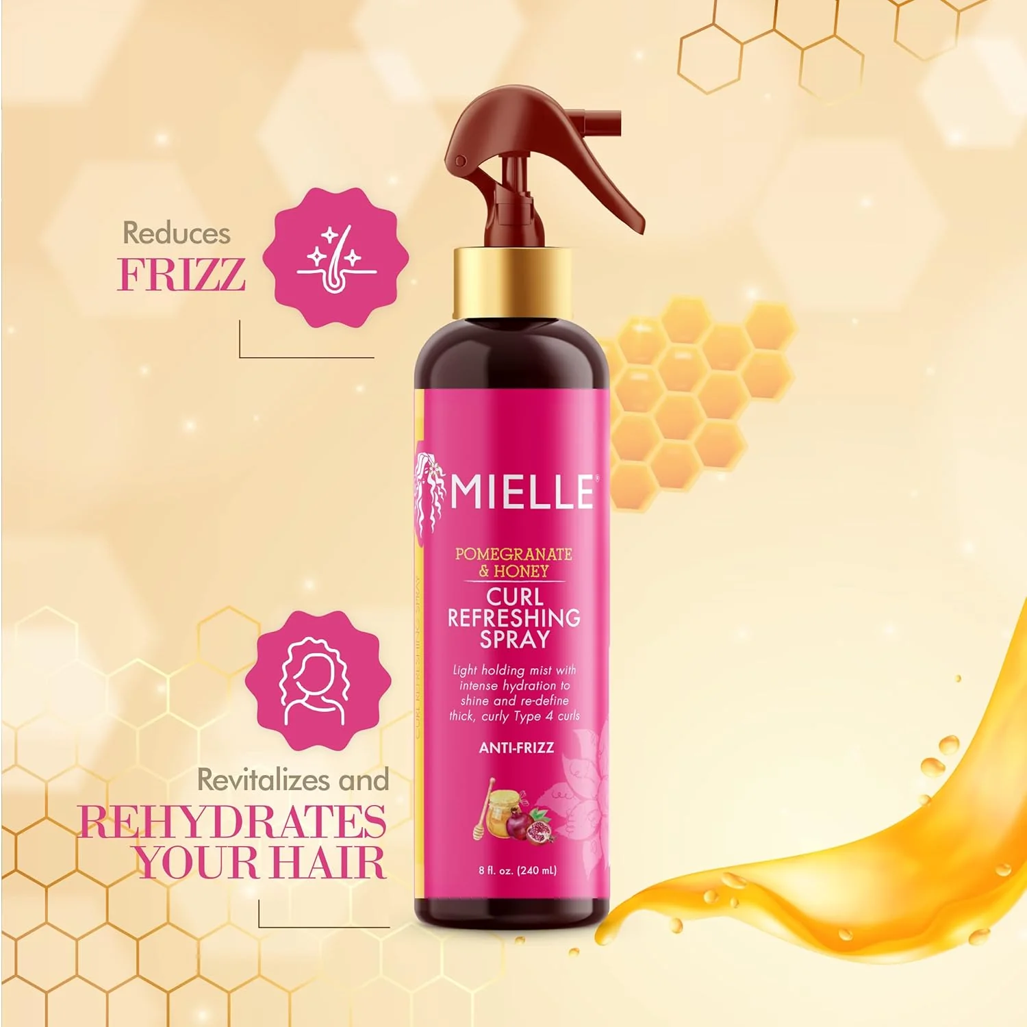 MIELLE POM/HONEY CURL REFRESHING SPRAY 8OZ(MIE00674) - Image 4