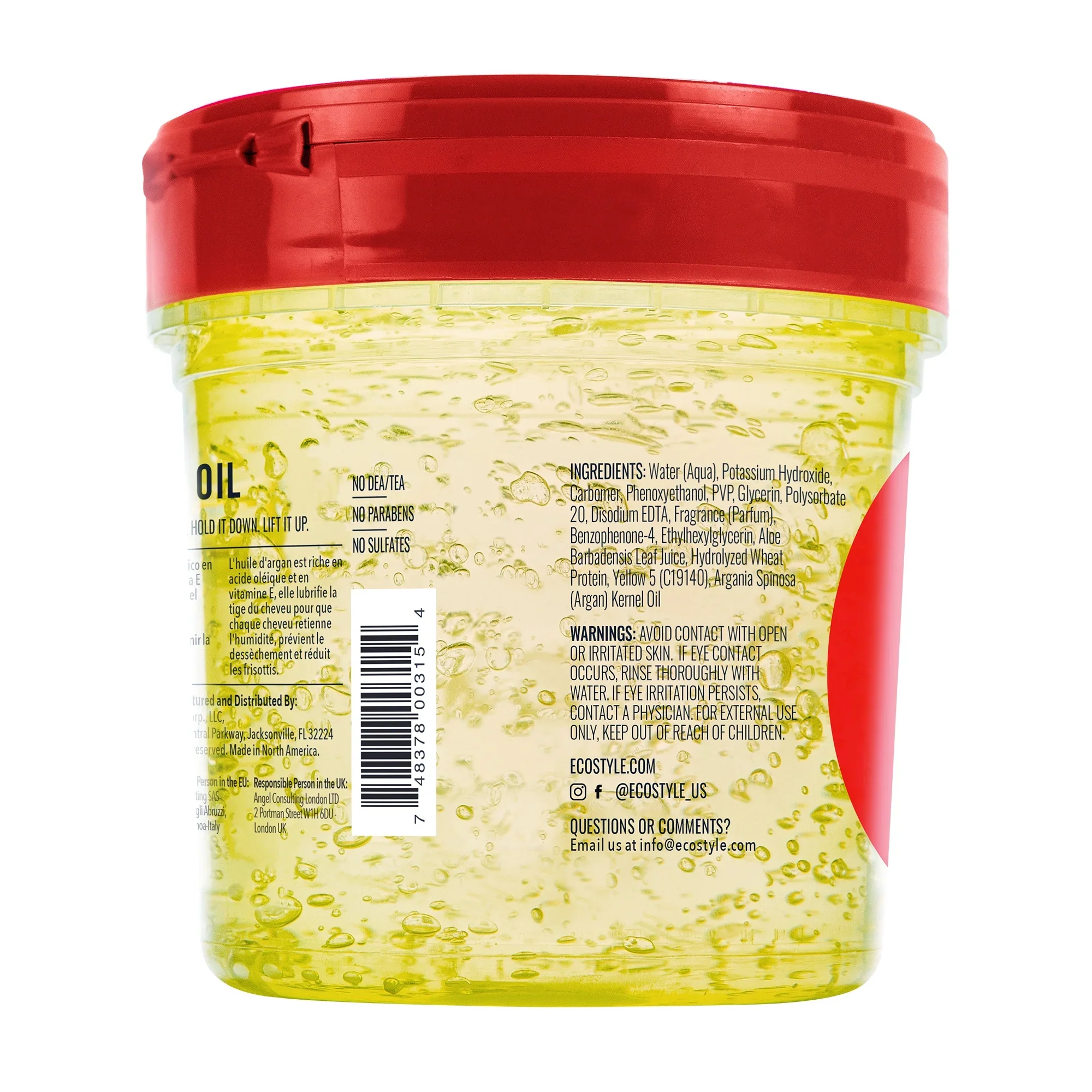 Eco Style Moroccan Argan Oil Styling Gel – 16 oz (NEI114MA) - Image 2