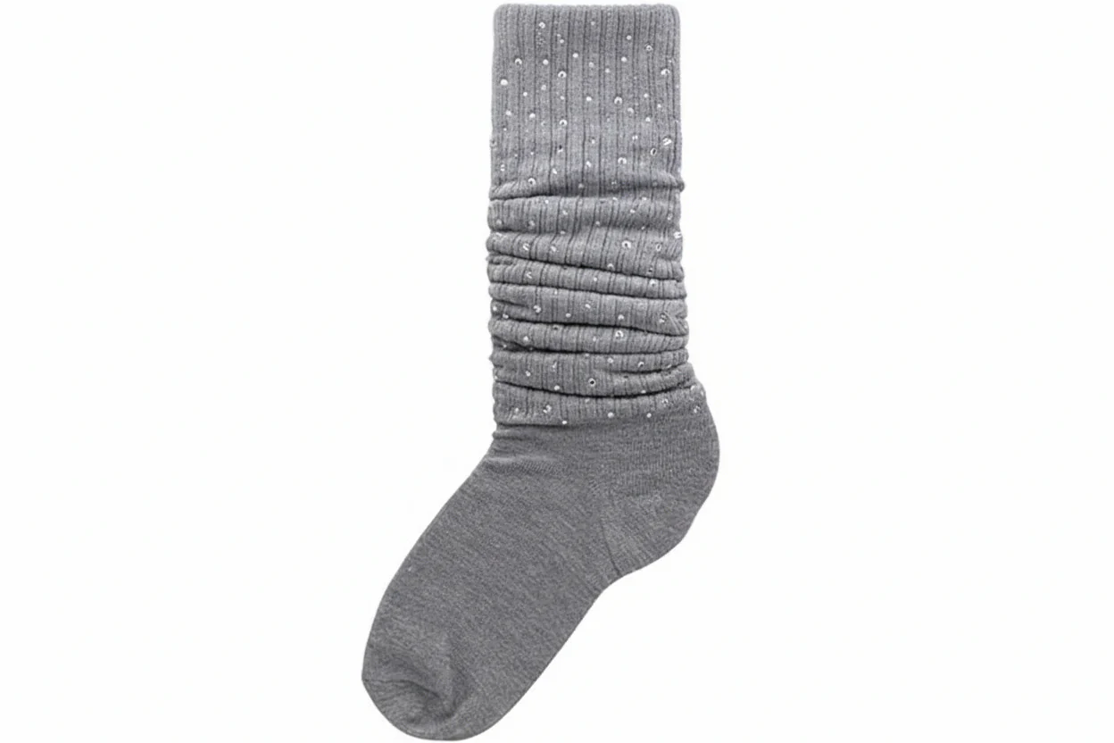 LADIES SLOUCH SOCKS W/STONE(SOCK02) - Image 2