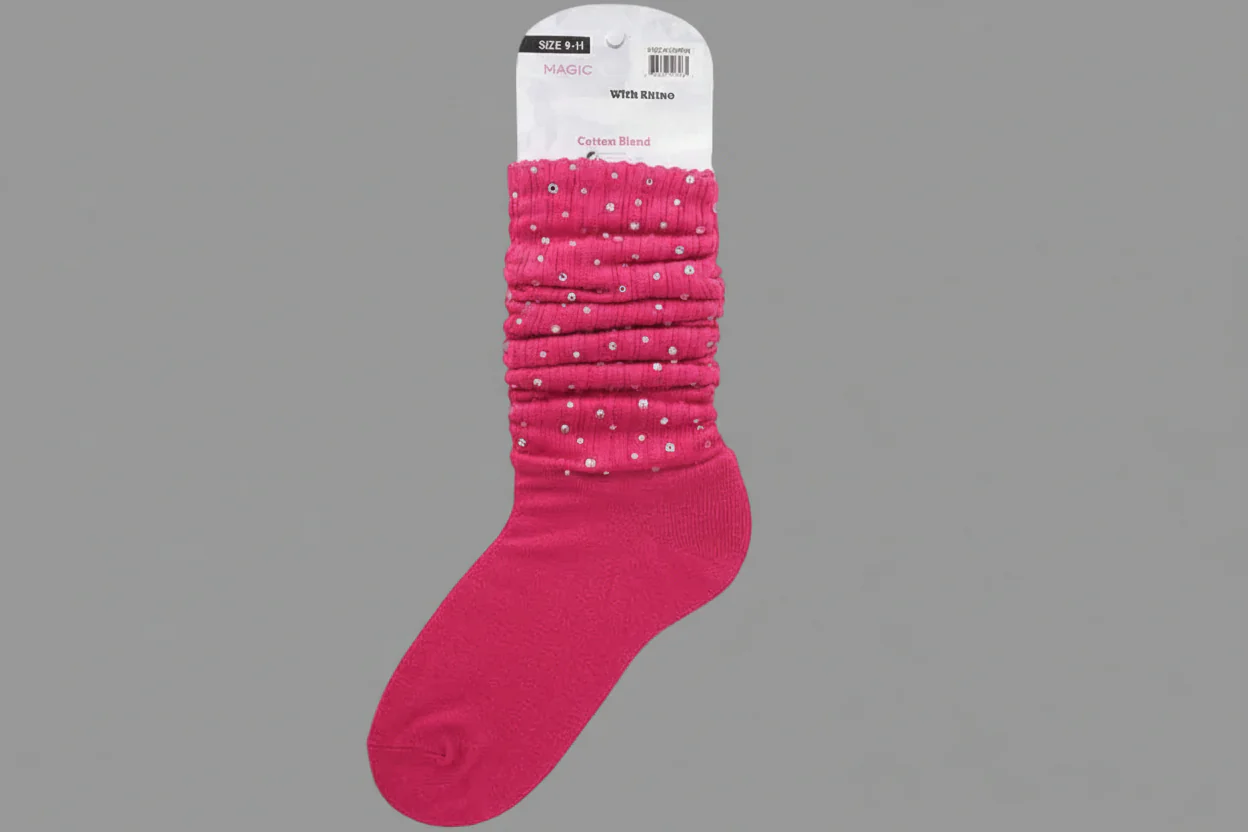 LADIES SLOUCH SOCKS W/STONE(SOCK02) - Image 3