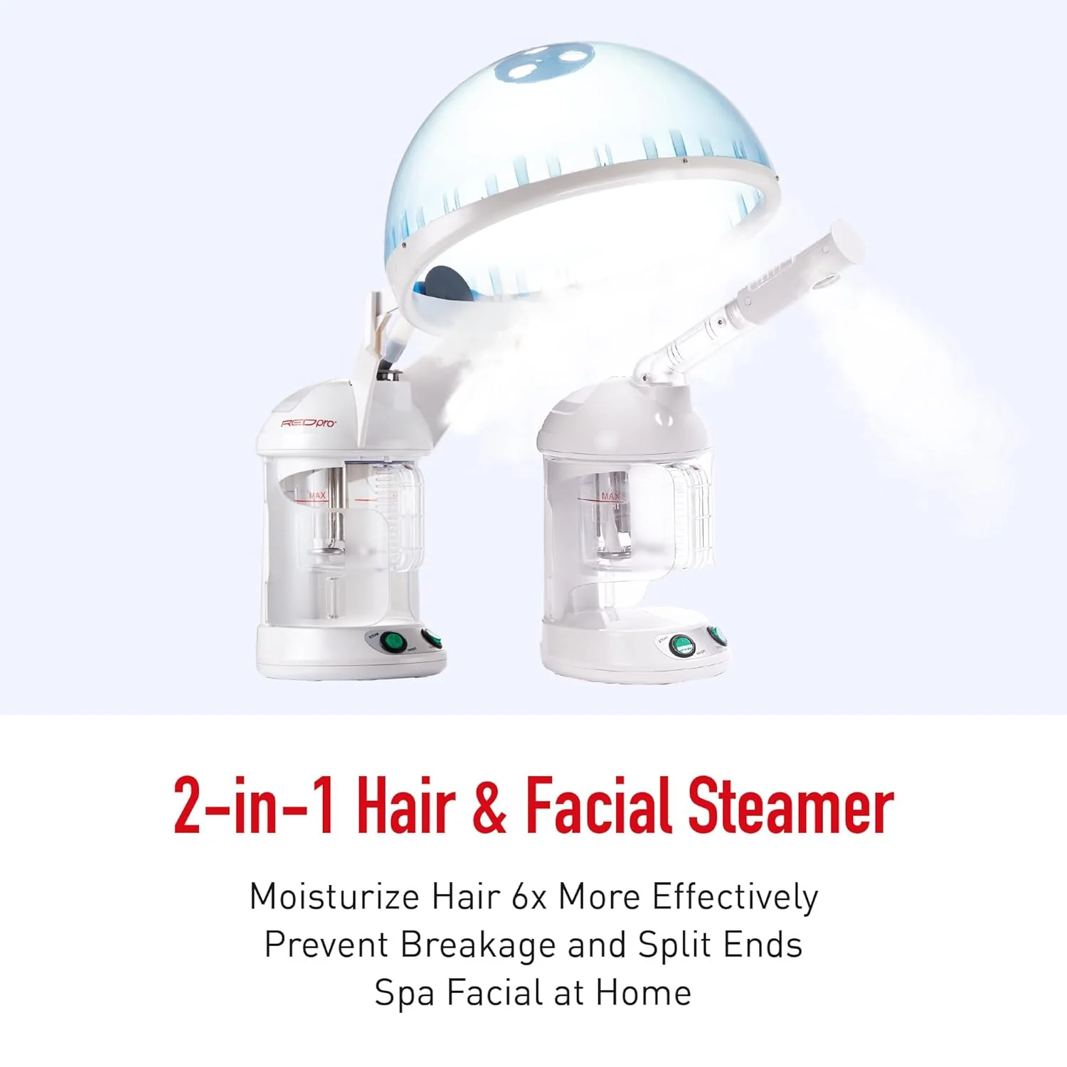 RED Pro Hair Therapy Steamer 2-in-1 Hair & Facial Steamer(STMR01) - Image 3