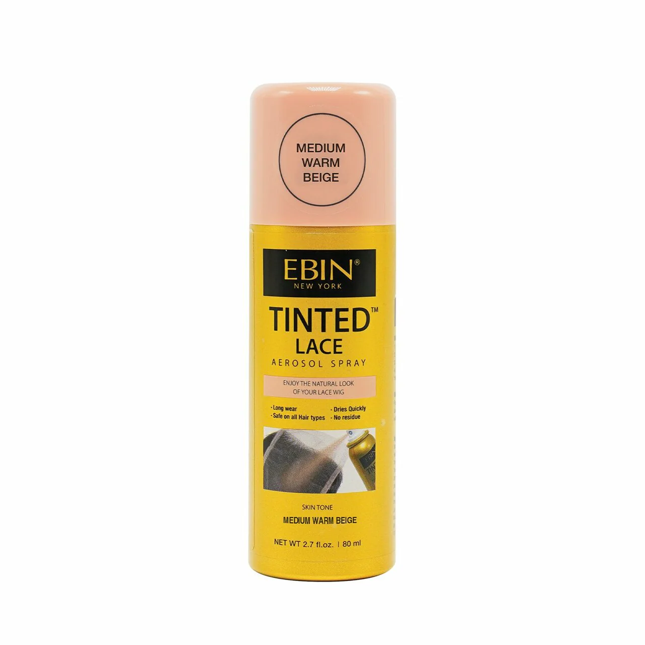 Ebin New York Tinted Lace Aerosol Spray #Medium Warm Beige, 5.07oz
