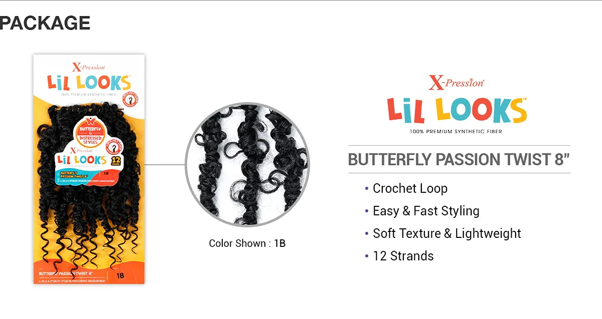 Outre X-Pression Butterfly Passion Twist 8" Synthetic Hair Crochet Braid - Image 4